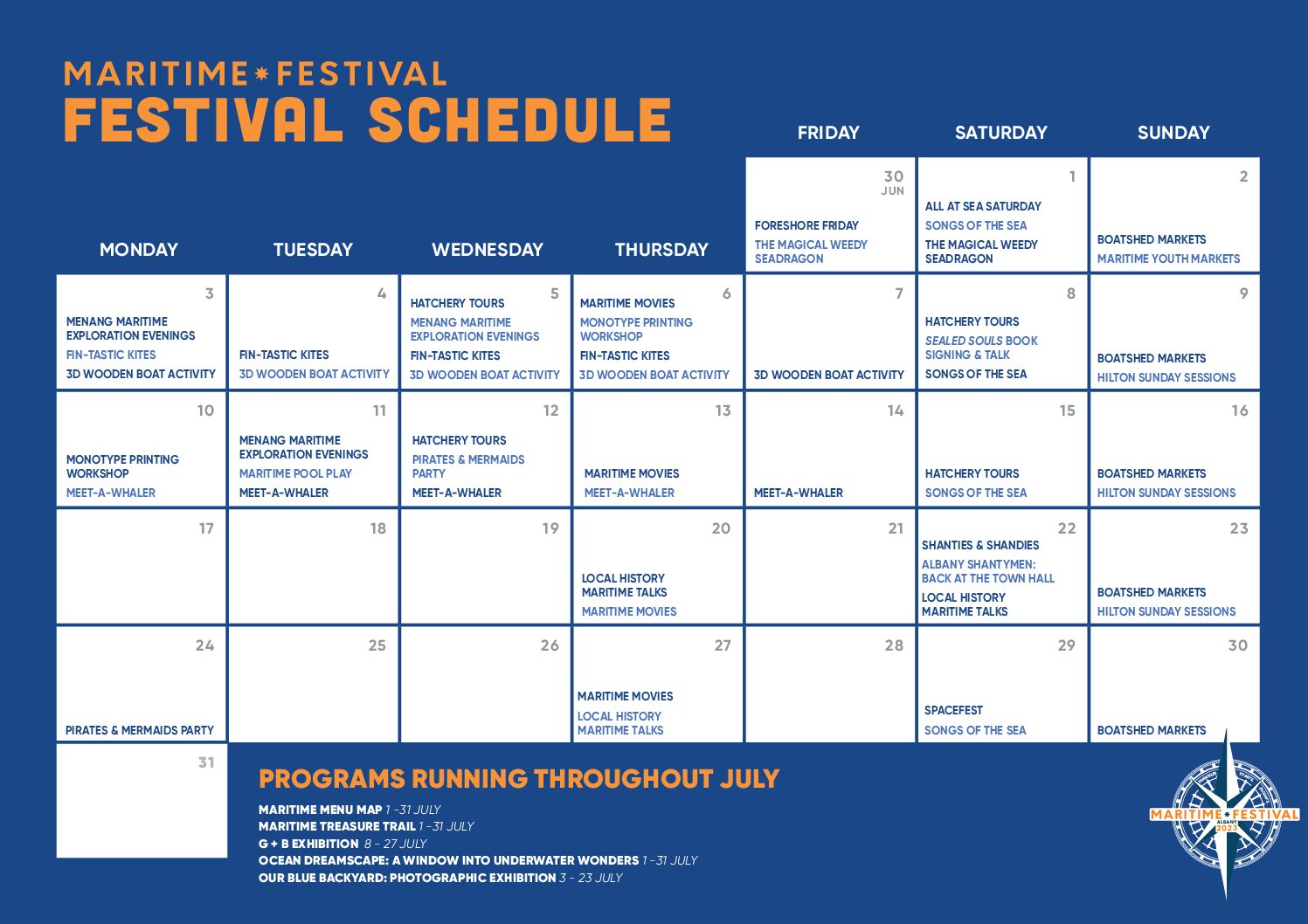 Maritime Festival Calendar of Events